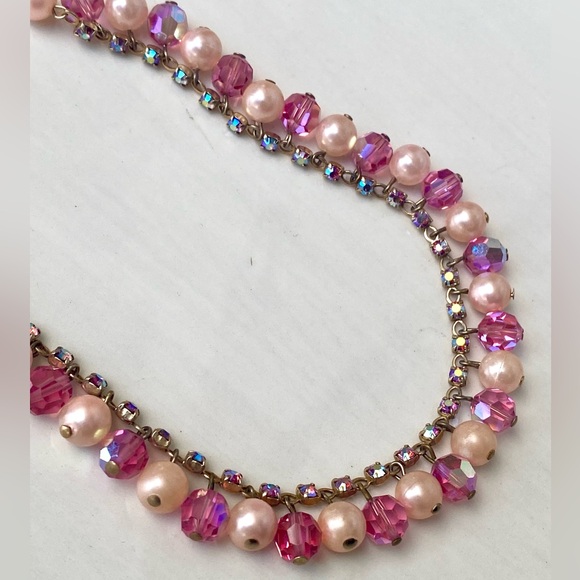 1950’s Vintage Pink Crystal & Rhinestone Sweater Clip - Picture 5 of 11